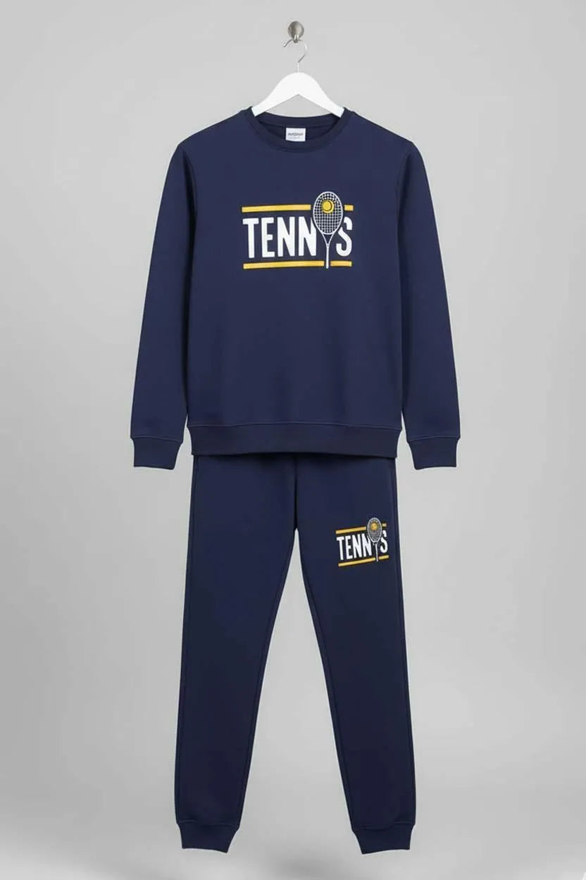 2 pcs Men's Polyester Fleece Printed Track Suit